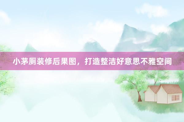 小茅厕装修后果图，打造整洁好意思不雅空间
